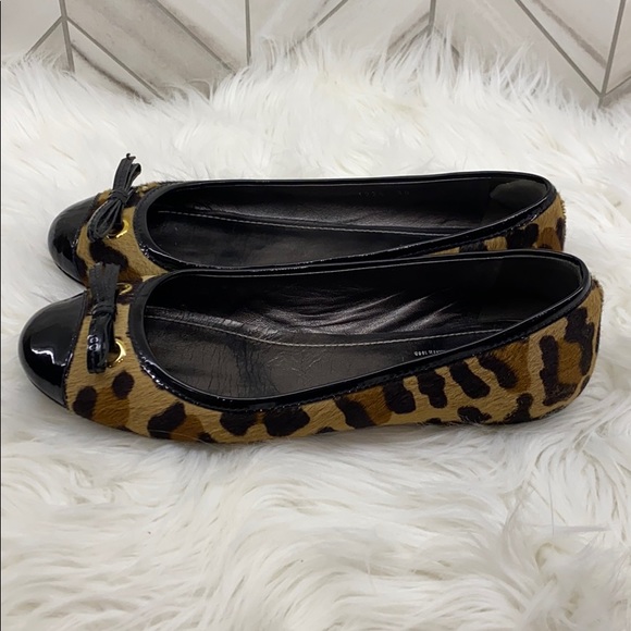 {THE ORIGINAL CAR SHOES} Leopard and Black flats - Picture 2 of 8